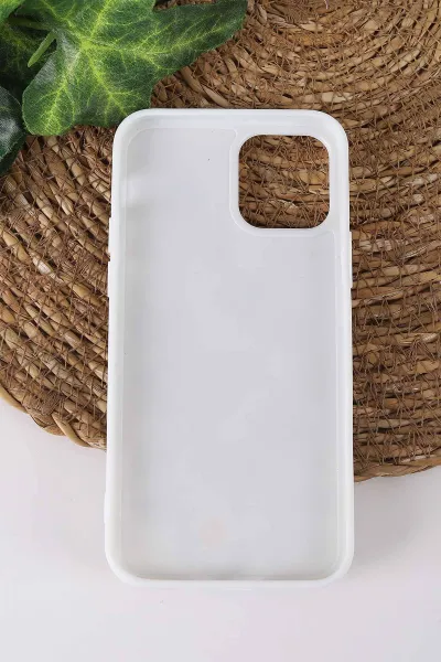 Gümüş TeknoCase İPhone 12 Uyumlu Daisy Case Serisi Taşlı Vakumlu Sert Silikon Telefon Kılıfı 431024