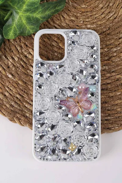 gumus-teknocase-iphone-12-uyumlu-daisy-case-serisi-tasli-vakumlu-sert-silikon-telefon-kilifi-431024