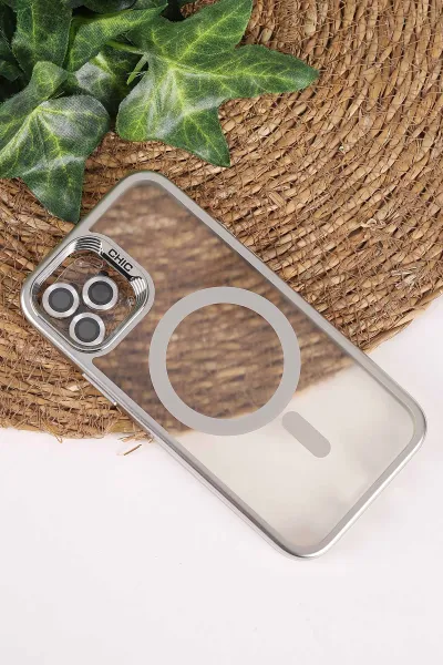 Gümüş TeknoCase İphone 12/12 Pro Uyumlu Believe Serisi Lens Hediyeli Silikon Telefon Kılıfı 472496