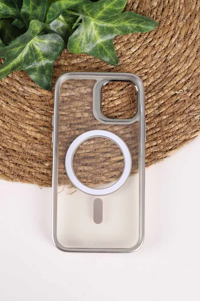 Gümüş TeknoCase İphone 12/12 Pro Uyumlu Believe Serisi Lens Hediyeli Silikon Telefon Kılıfı 472496