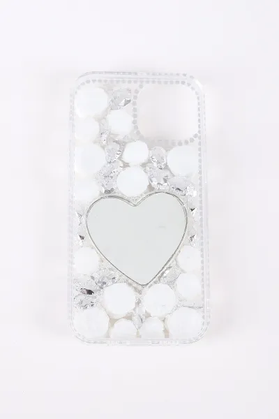Gümüş TeknoCase İPhone 13 Uyumlu Beauty Case Serisi Lens Hediyeli Premium Sert Silikon Telefon Kılıfı 430424