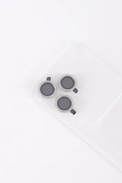 Gümüş TeknoCase İPhone 14 Pro Max Uyumlu Beauty Case Serisi Lens Hediyeli Premium Sert Silikon Telefon Kılıfı 430442