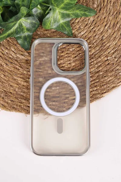 Gümüş TeknoCase İphone 14 Pro Max Uyumlu Believe Serisi Lens Hediyeli Silikon Telefon Kılıfı 472506