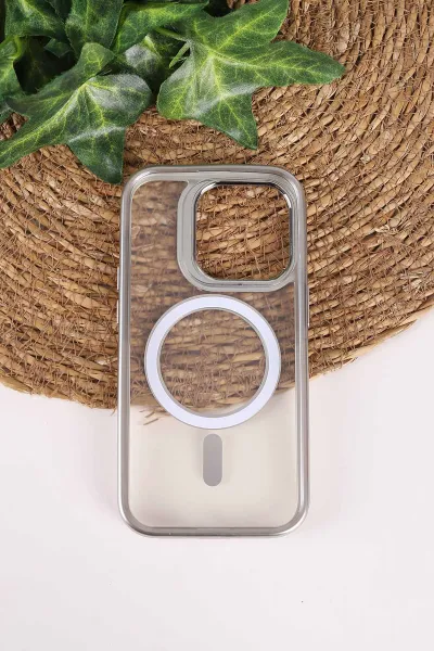 Gümüş TeknoCase İphone 14 Pro Uyumlu Believe Serisi Lens Hediyeli Silikon Telefon Kılıfı 472501