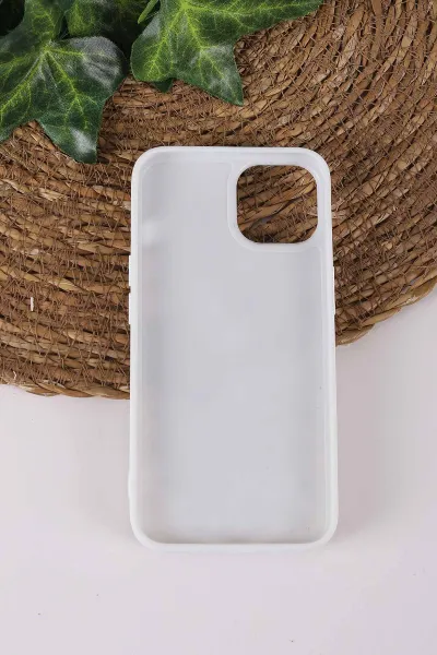 Gümüş TeknoCase İPhone 14 Uyumlu Daisy Case Serisi Taşlı Vakumlu Sert Silikon Telefon Kılıfı 431044