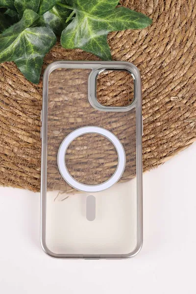 Gümüş TeknoCase İphone 15 Plus  Uyumlu Believe Serisi Lens Hediyeli Silikon Telefon Kılıfı 472521