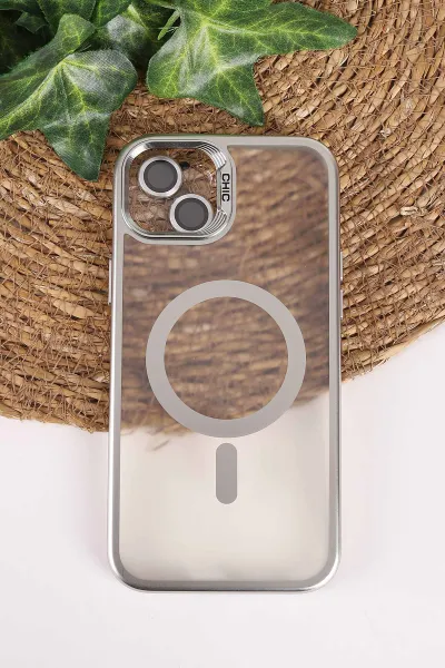 Gümüş TeknoCase İphone 15 Plus  Uyumlu Believe Serisi Lens Hediyeli Silikon Telefon Kılıfı 472521