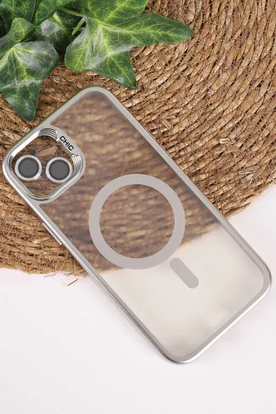 Gümüş TeknoCase İphone 15 Plus  Uyumlu Believe Serisi Lens Hediyeli Silikon Telefon Kılıfı 472521