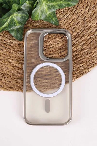Gümüş TeknoCase İphone 15 Pro Uyumlu Believe Serisi Lens Hediyeli Silikon Telefon Kılıfı 472516