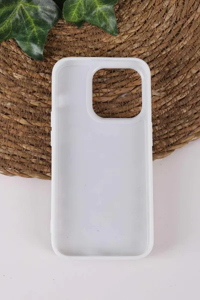 Gümüş TeknoCase İPhone 15 Pro Uyumlu Daisy Case Serisi Taşlı Vakumlu Sert Silikon Telefon Kılıfı 431072