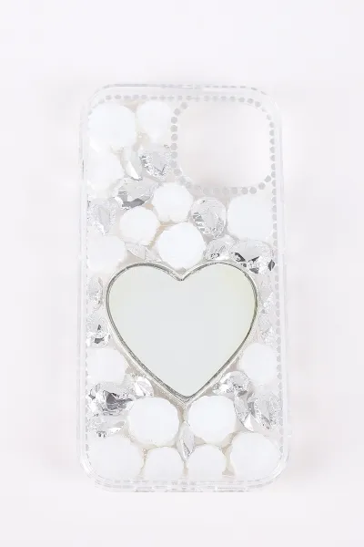 Gümüş TeknoCase İPhone 15 Uyumlu Beauty Case Serisi Lens Hediyeli Premium Sert Silikon Telefon Kılıfı 430448