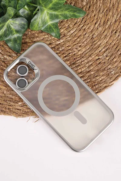 Gümüş TeknoCase İphone 15 Uyumlu Believe Serisi Lens Hediyeli Silikon Telefon Kılıfı 472511
