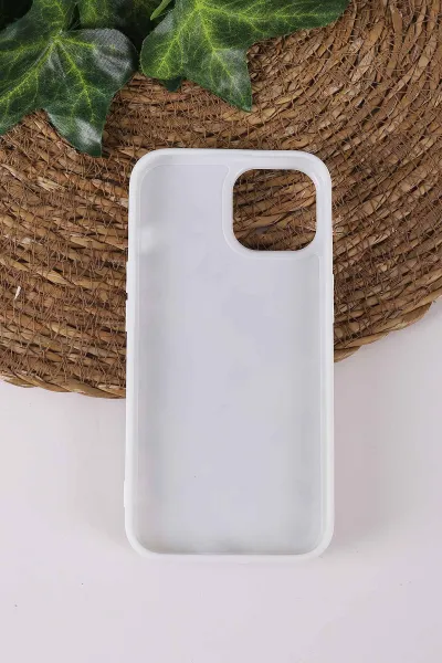 Gümüş TeknoCase İPhone 15 Uyumlu Daisy Case Serisi Taşlı Vakumlu Sert Silikon Telefon Kılıfı 431064
