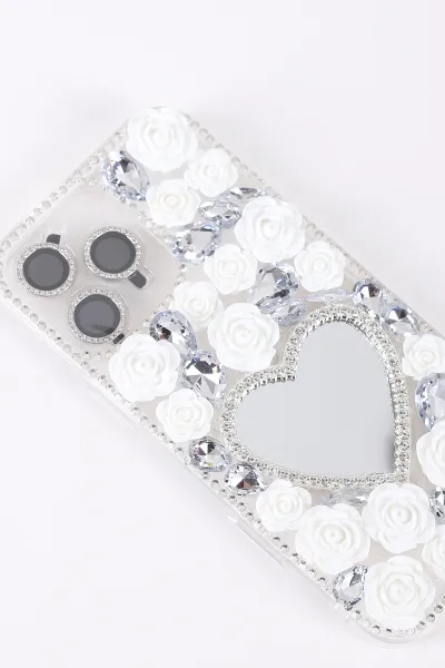 Gümüş TeknoCase İPhone 16 Pro Max Uyumlu Beauty Case Serisi Lens Hediyeli Premium Sert Silikon Telefon Kılıfı 430464