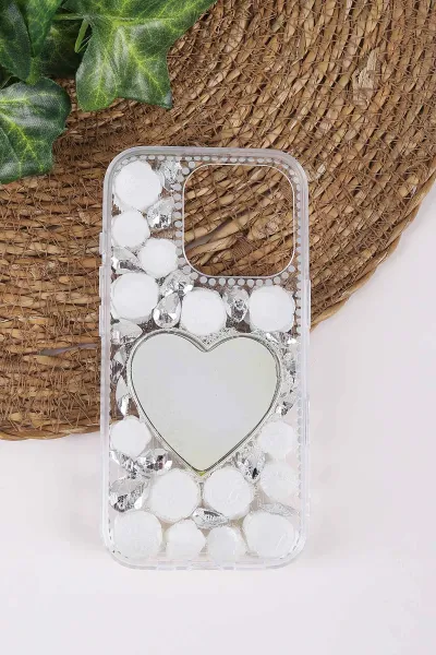 Gümüş TeknoCase İPhone 16 Pro Uyumlu Beauty Case Serisi Lens Hediyeli Premium Sert Silikon Telefon Kılıfı 430461
