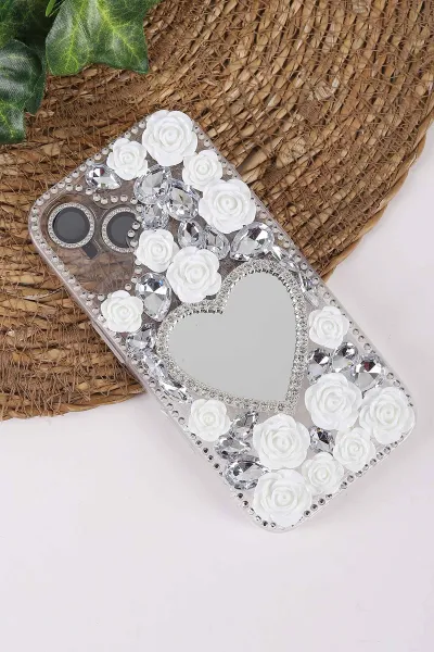 Gümüş TeknoCase İPhone 16 Uyumlu Beauty Case Serisi Lens Hediyeli Premium Sert Silikon Telefon Kılıfı 430456