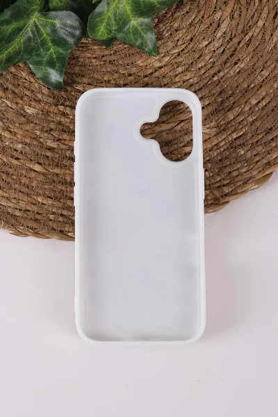 Gümüş TeknoCase İPhone 16 Uyumlu Daisy Case Serisi Taşlı Vakumlu Sert Silikon Telefon Kılıfı 431087