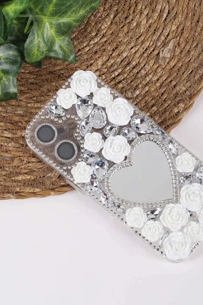 Gümüş TeknoCase İPhone 17 Uyumlu Beauty Case Serisi Lens Hediyeli Premium Sert Silikon Telefon Kılıfı 430467