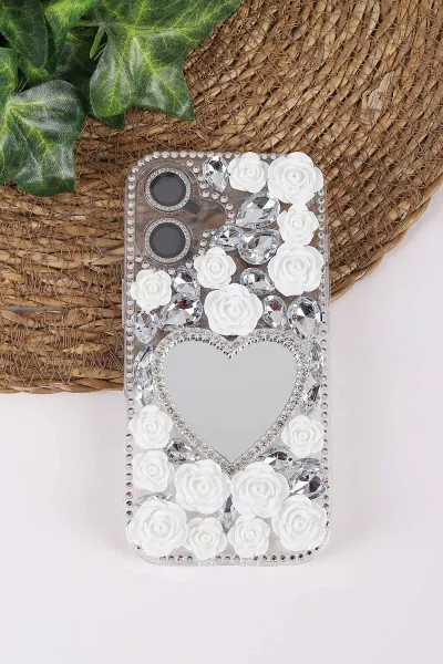 Gümüş TeknoCase İPhone 17 Uyumlu Beauty Case Serisi Lens Hediyeli Premium Sert Silikon Telefon Kılıfı 430467