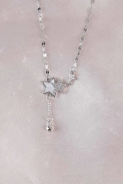 Gümüş Yıldız Taşlı Kolye 498411