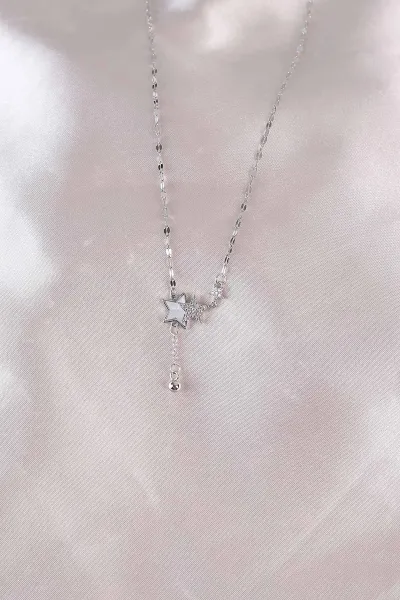 Gümüş Yıldız Taşlı Kolye 498411