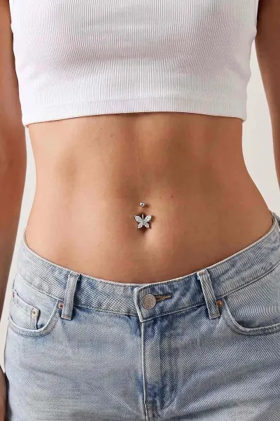Gümüş Yusufçuk Model Göbek Piercingi 479601