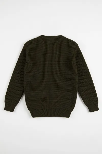 Haki (1-8 Yaş) Selanik Örgülü Çocuk Kazak 474827