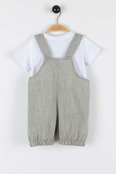 Haki (12-24 Ay) Ayı Nakışlı Cep Detaylı Paça Lastikli  Erkek Bebe Takım 169464