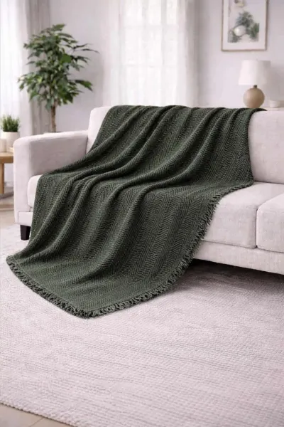 Haki 170x200 Cm Bella Home Çok Amaçlı Örtü - Koltuk Örtüsü - Pike 434783