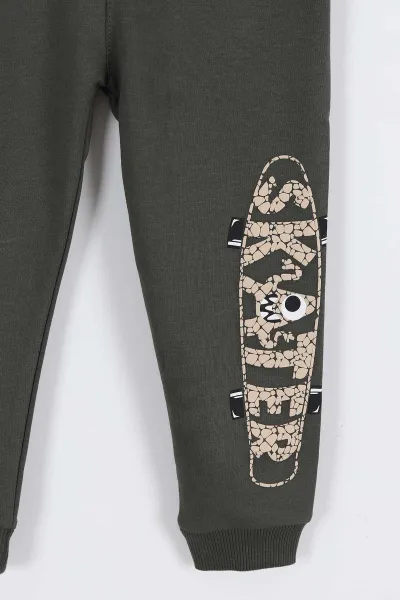 Haki (2-8 Yaş) Skater Kabartma Baskılı Erkek Çocuk Alt 308975