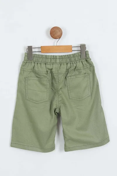 Haki (3-10 Yaş)Naturel Baskılı Gabardin  Şortlu Erkek Çocuk Takım 356915