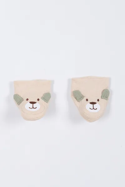 Haki (3-12 Ay) Patikli Ayı Nakışlı  Erkek Bebek Tulum 304178