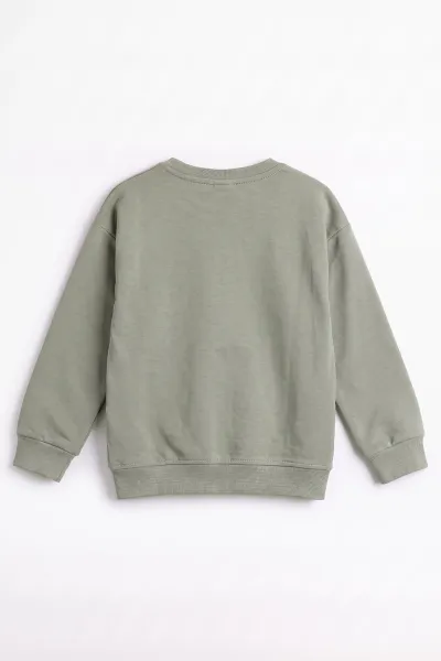 Haki (3-12 Yaş) Dont Give Baskılı Erkek Çocuk Sweatshirt 479163