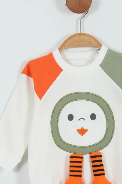 Haki (3-18 Ay) Penguen Nakışlı Erkek Bebek Takım 288889