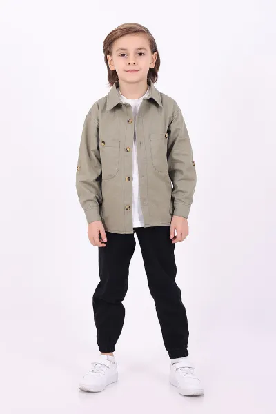 haki-5-14-yas-cift-cepli-oversize-kalip-erkek-cocuk-gabardin-gomlek-323432