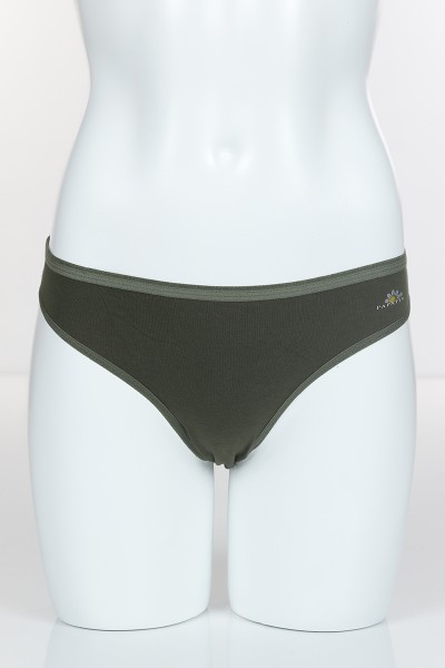 Haki 4395 Bikini Arka Yan Bant Logo Baskılı Külot 102298