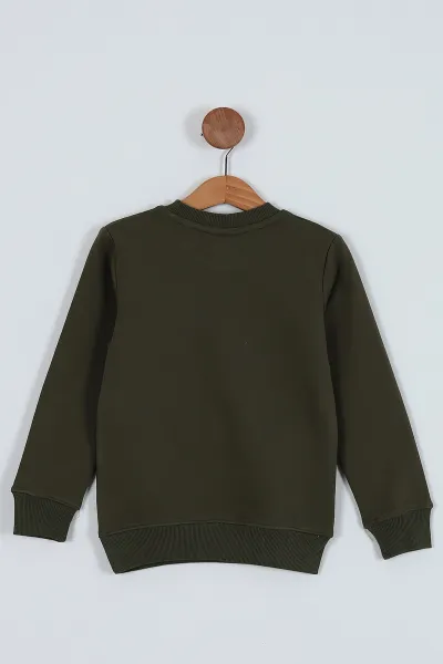 Haki (5-8 Yaş) Minecraft Baskılı Erkek Çocuk Sweat 235986