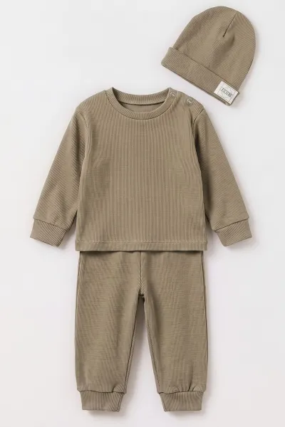 Haki (6-24 Ay)Şapkalı Kaşkorse Erkek Bebek Takım 478469