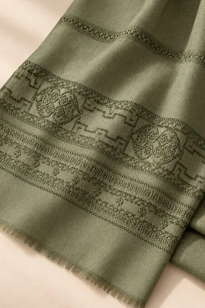 Haki 70x180 Cm Ottoman Premium Jakarlı Pamuk Şal 494309