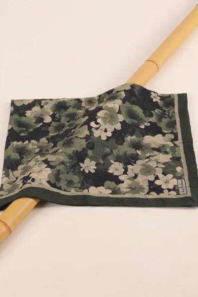 Haki 75x180 Cm Our Fashion Dijital Baskılı Desenli Bambu Kraş Şal 408694