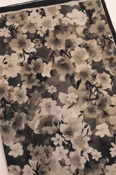 Haki 75x180 Cm Our Fashion Dijital Baskılı Desenli Bambu Kraş Şal 417872