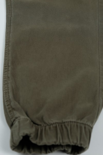 Haki (8-12 Yaş) Baskılı Bel Paça Lastikli Erkek Çocuk Pantolon 94478