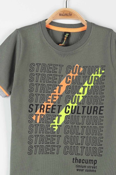 Haki (9-12 Yaş) Street Culture Baskılı Cep Detaylı Erkek Çocuk Takım 177423