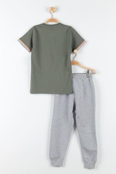 Haki (9-12 Yaş) Street Culture Baskılı Cep Detaylı Erkek Çocuk Takım 177423