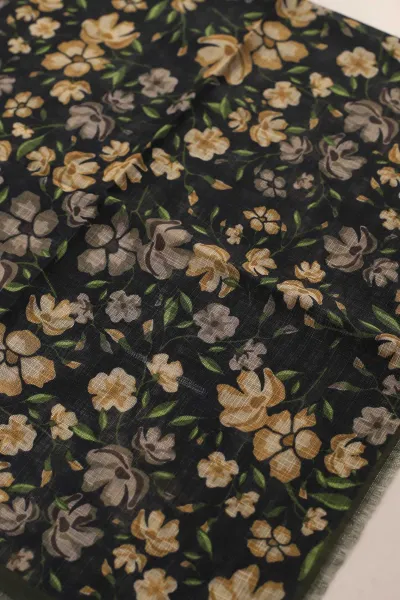 Haki 90x90 Cm Dijital Baskılı Desenli Flam Çekme Eşarp 428644