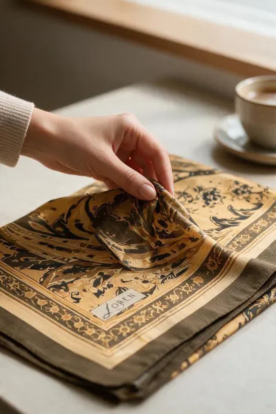 Haki 90x90 Cm Dijital Baskılı Persiana Desen Soft Eşarp 498448