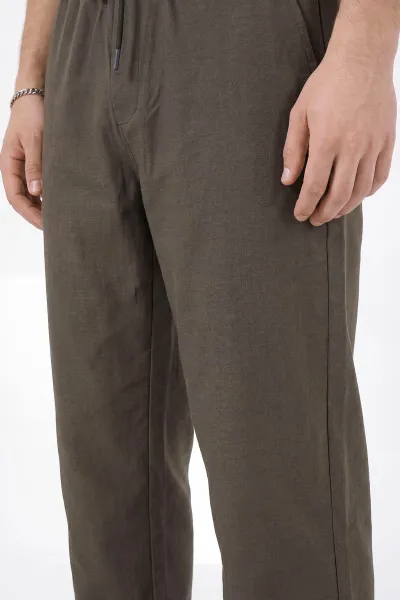 Haki Baggy Belden Bağlamalı Erkek Pantolon 457268