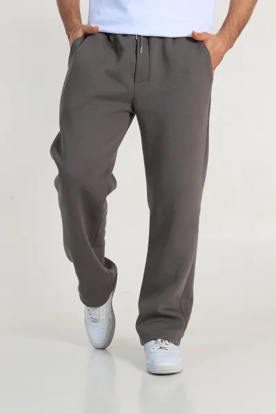Haki Baggy Üç İp Şardonlu Belden Bağlamalı Erkek Eşofman Altı 324632