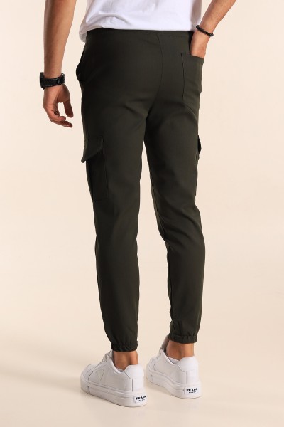 Haki Belden Bağlamalı Kargo Cepli Erkek Jogger Pantolon 194606