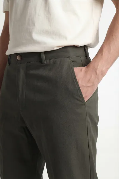 Haki Beli Lastikli Cep Detaylı Erkek Pantolon 445666